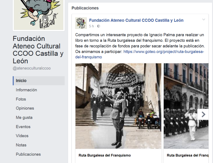 La Fundación cultural de CCOO de Castilla y León comparte el proyecto.
