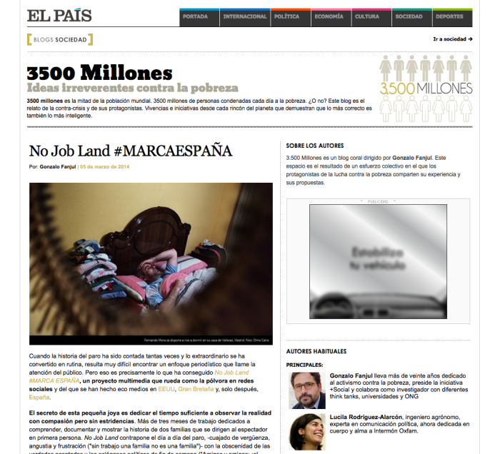 'Lxs que se quedan' y 'No job land' en el blog 3500M de El País